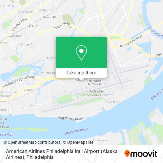 American Airlines Philadelphia Int'l Airport (Alaska Airlines) map