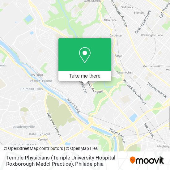 Mapa de Temple Physicians (Temple University Hospital Roxborough Medcl Practice)