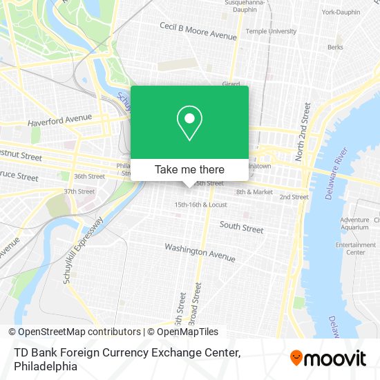 TD Bank Foreign Currency Exchange Center map