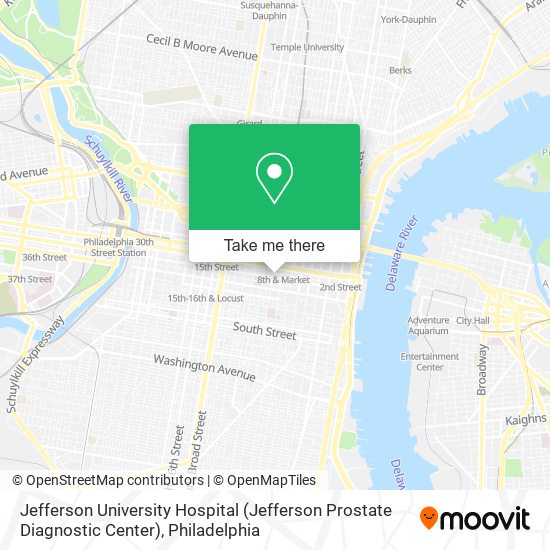 Mapa de Jefferson University Hospital (Jefferson Prostate Diagnostic Center)