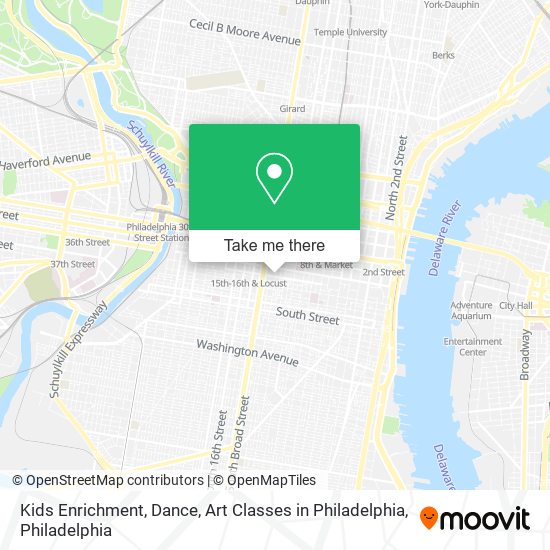 Kids Enrichment, Dance, Art Classes in Philadelphia map