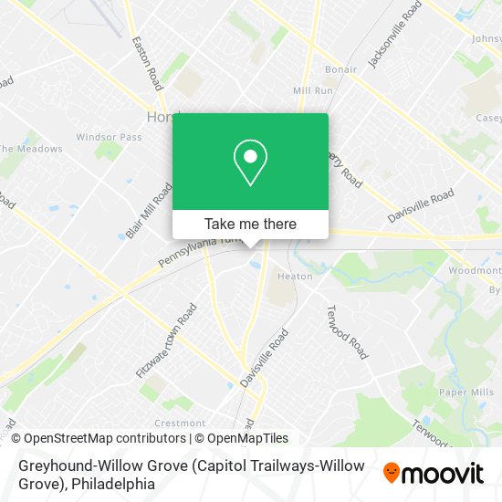 Mapa de Greyhound-Willow Grove (Capitol Trailways-Willow Grove)
