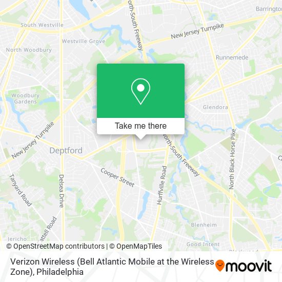 Verizon Wireless (Bell Atlantic Mobile at the Wireless Zone) map