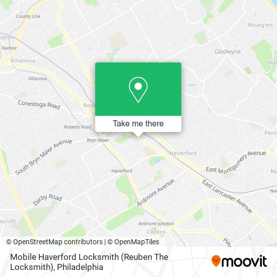 Mobile Haverford Locksmith (Reuben The Locksmith) map