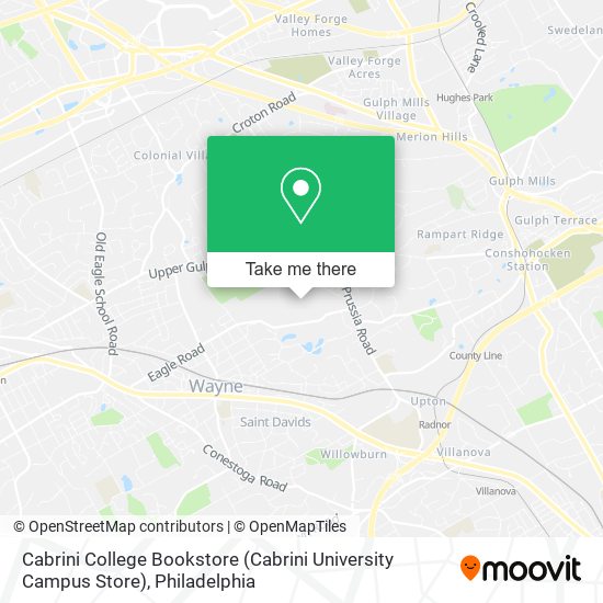 Mapa de Cabrini College Bookstore (Cabrini University Campus Store)