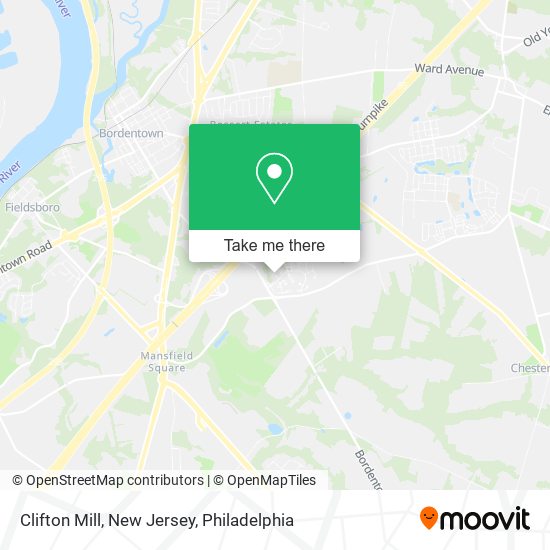 Mapa de Clifton Mill, New Jersey