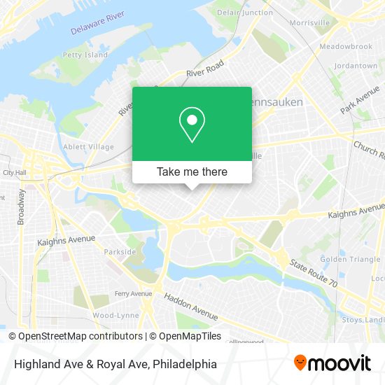 Highland Ave & Royal Ave map