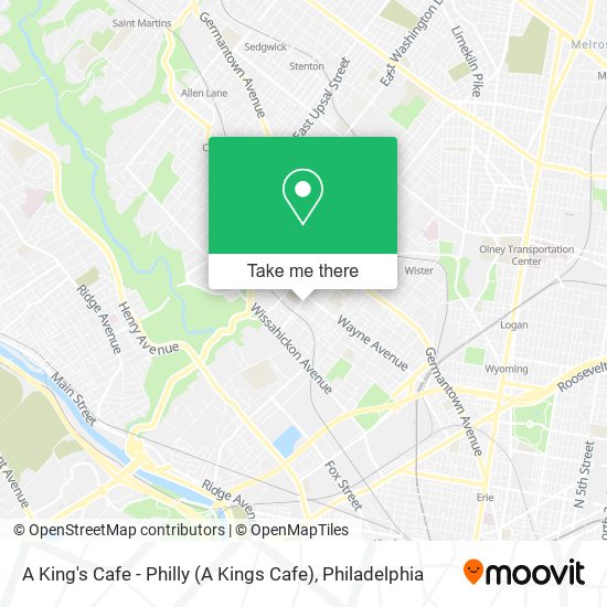 Mapa de A King's Cafe - Philly (A Kings Cafe)