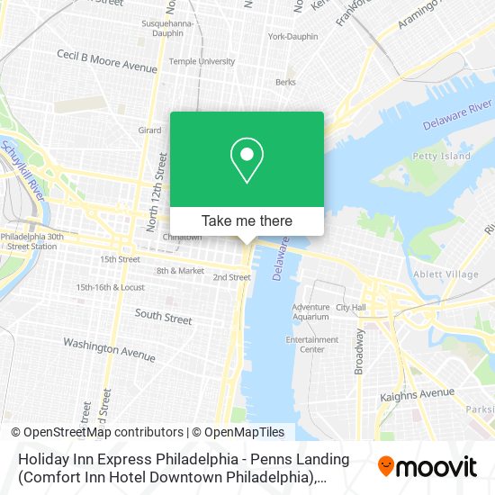 Holiday Inn Express Philadelphia - Penns Landing (Comfort Inn Hotel Downtown Philadelphia) map