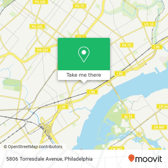 5806 Torresdale Avenue map