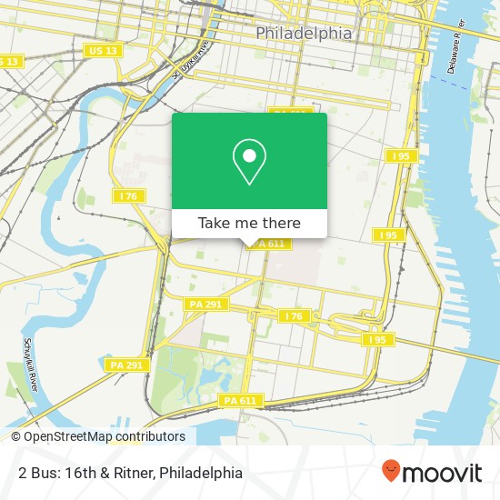 Mapa de 2 Bus: 16th & Ritner