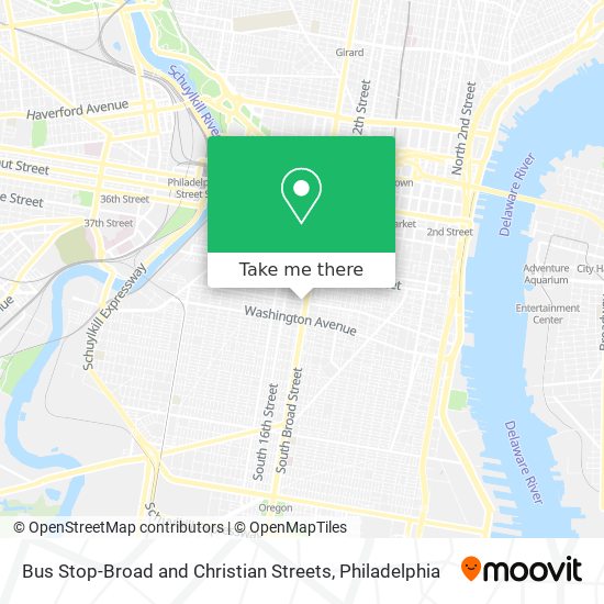 Bus Stop-Broad and Christian Streets map