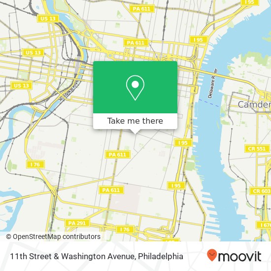 11th Street & Washington Avenue map