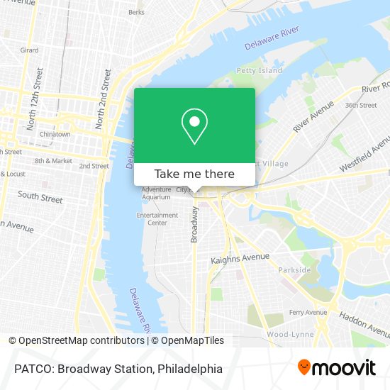 PATCO: Broadway Station map