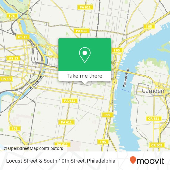 Mapa de Locust Street & South 10th Street