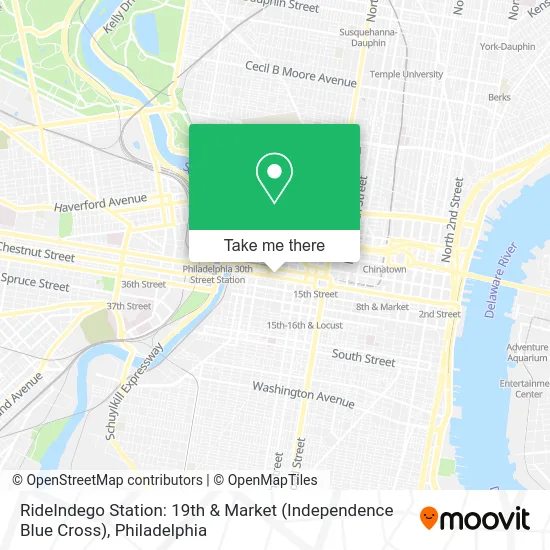 RideIndego Station: 19th & Market (Independence Blue Cross) map