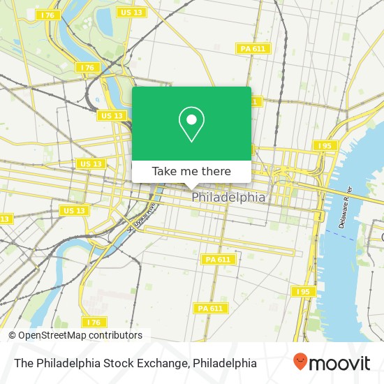 The Philadelphia Stock Exchange map