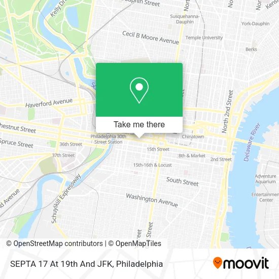 SEPTA 17 At 19th And JFK map