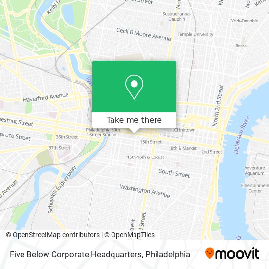 Five Below Corporate Headquarters map