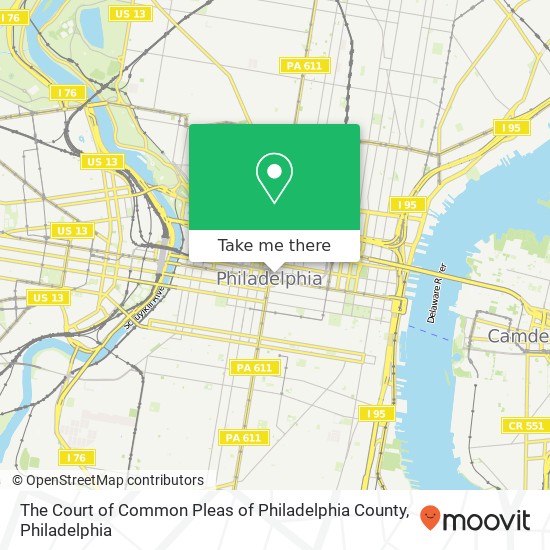 The Court of Common Pleas of Philadelphia County map