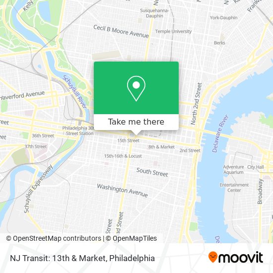NJ Transit: 13th & Market map