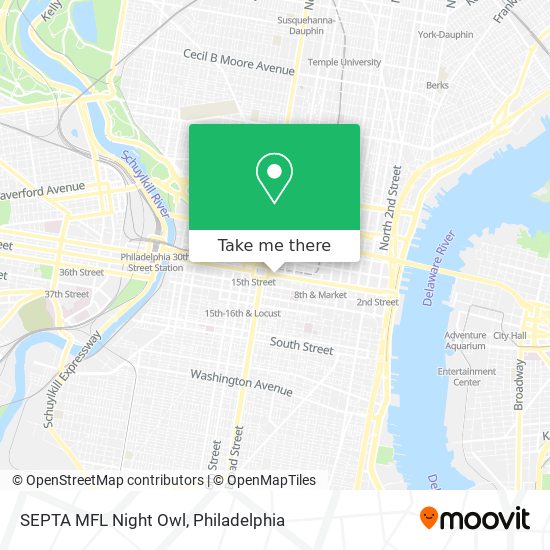 SEPTA MFL Night Owl map