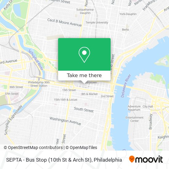 Mapa de SEPTA - Bus Stop (10th St & Arch St)