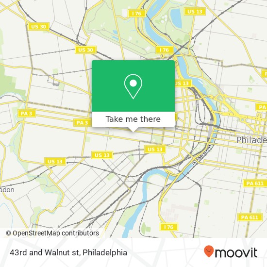 43rd and Walnut st map