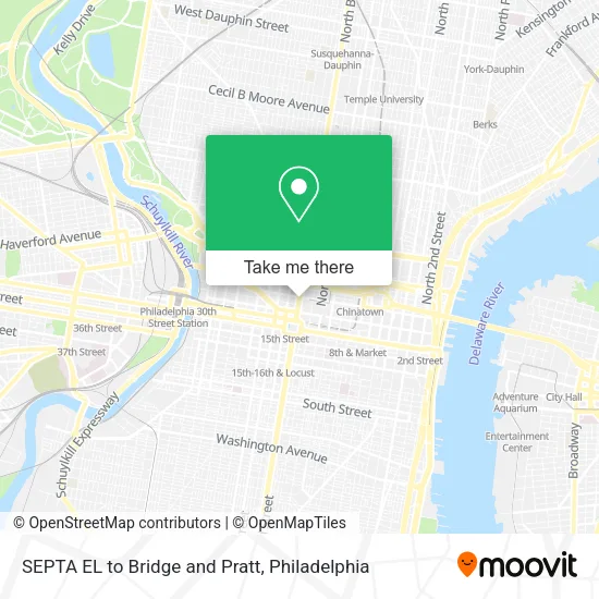 Mapa de SEPTA EL to Bridge and Pratt