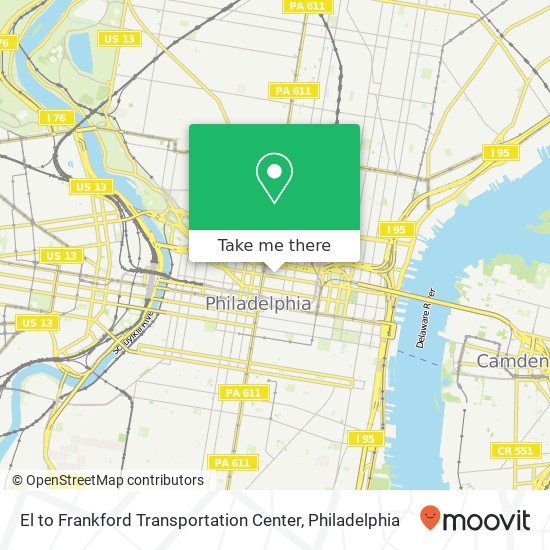 El to Frankford Transportation Center map