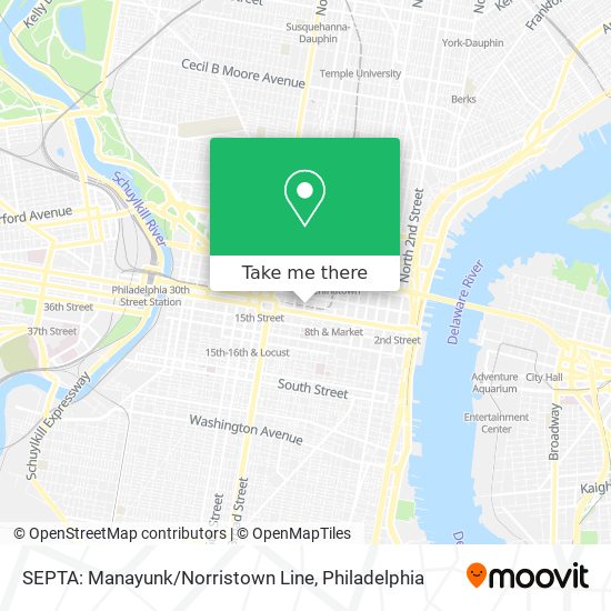 Mapa de SEPTA: Manayunk / Norristown Line