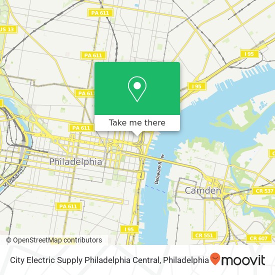 City Electric Supply Philadelphia Central map