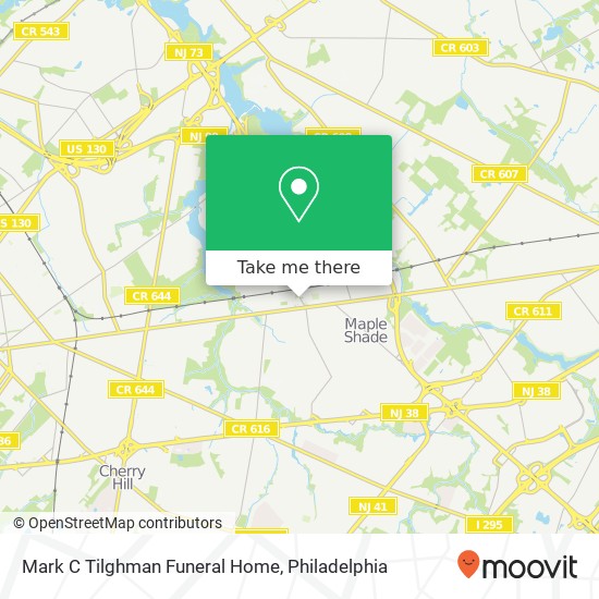 Mark C Tilghman Funeral Home map