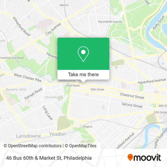 46 Bus 60th & Market St map