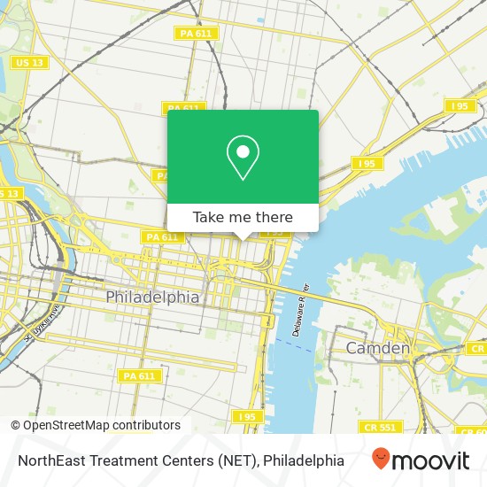 Mapa de NorthEast Treatment Centers (NET)