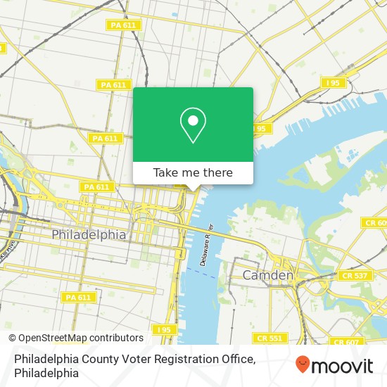 Mapa de Philadelphia County Voter Registration Office