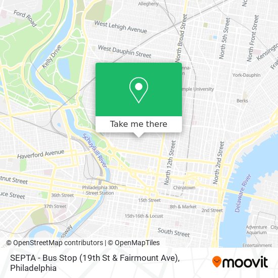 Mapa de SEPTA - Bus Stop (19th St & Fairmount Ave)