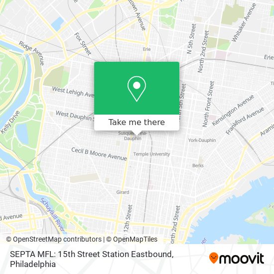 SEPTA MFL: 15th Street Station Eastbound map