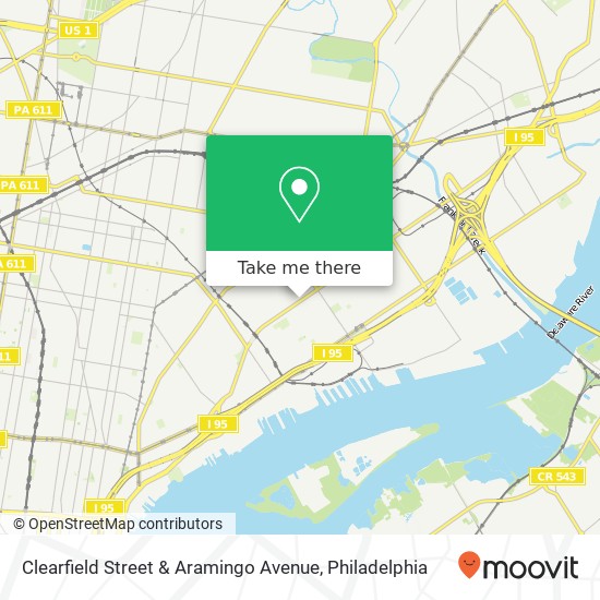 Mapa de Clearfield Street & Aramingo Avenue