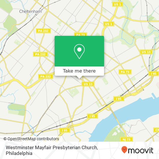 Mapa de Westminster Mayfair Presbyterian Church