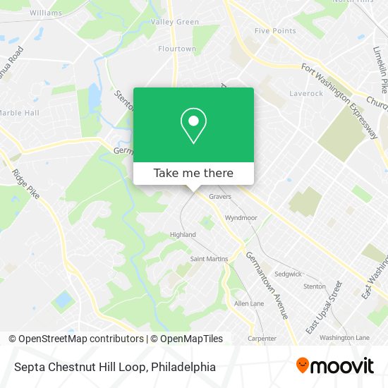 Septa Chestnut Hill Loop map