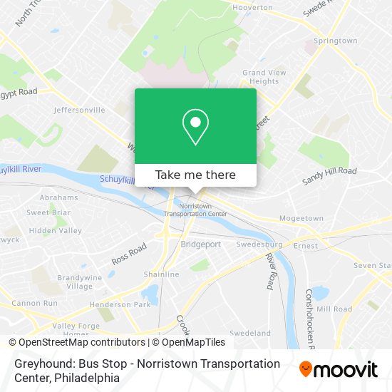 Mapa de Greyhound: Bus Stop - Norristown Transportation Center