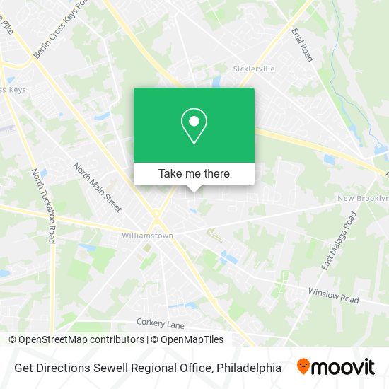 Get Directions Sewell Regional Office map