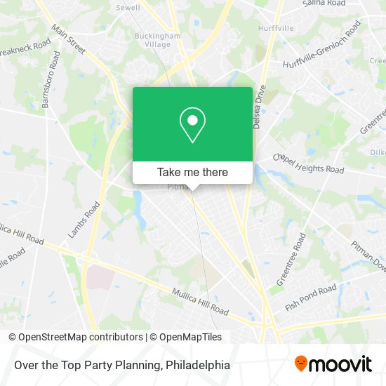 Over the Top Party Planning map