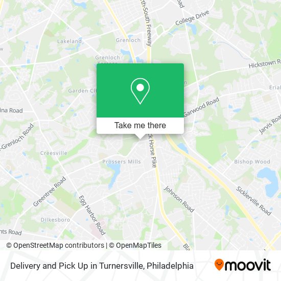 Mapa de Delivery and Pick Up in Turnersville