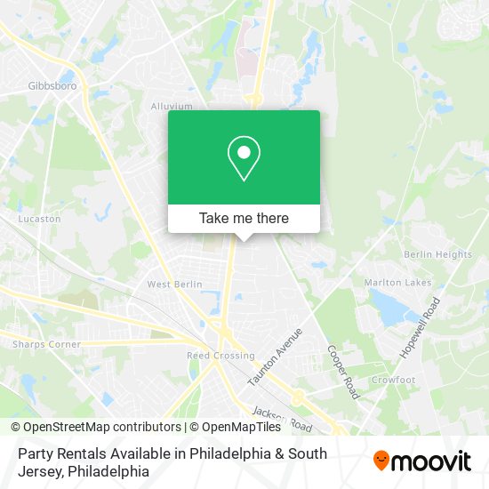 Party Rentals Available in Philadelphia & South Jersey map