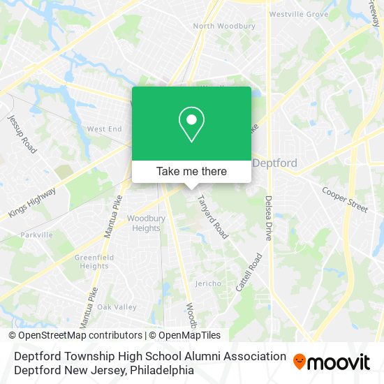 Deptford Township High School Alumni Association Deptford New Jersey map