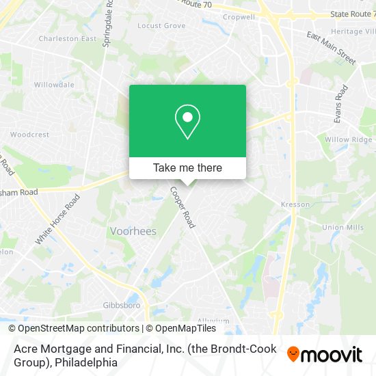 Acre Mortgage and Financial, Inc. (the Brondt-Cook Group) map