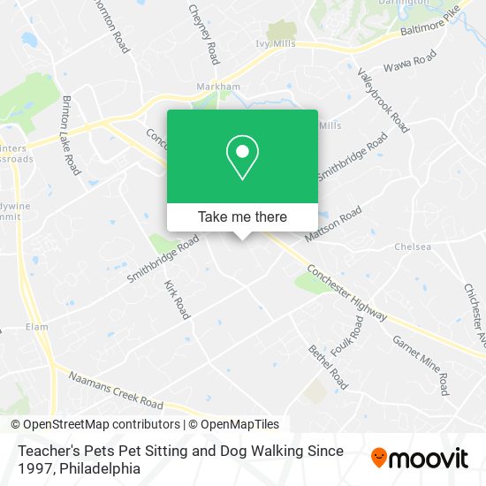 Teacher's Pets Pet Sitting and Dog Walking Since 1997 map