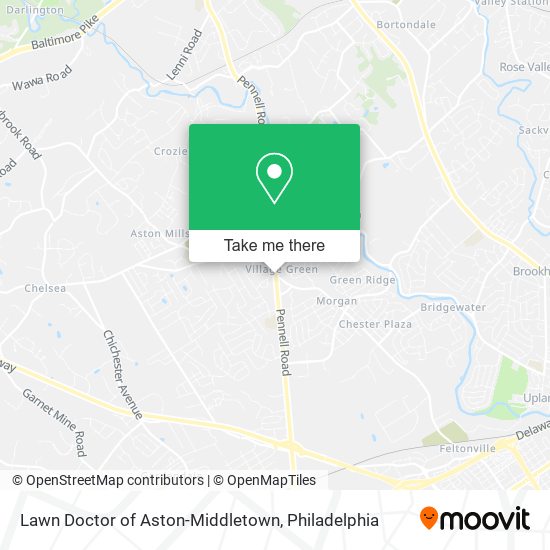 Lawn Doctor of Aston-Middletown map